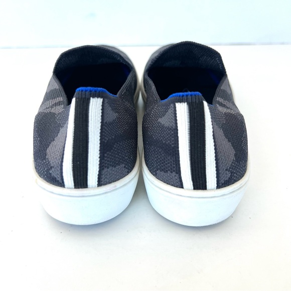 ROTHY’S The Original Slip On Grey Camouflage Blue Trim Comfy Sneakers Sz 6 - Picture 9 of 16